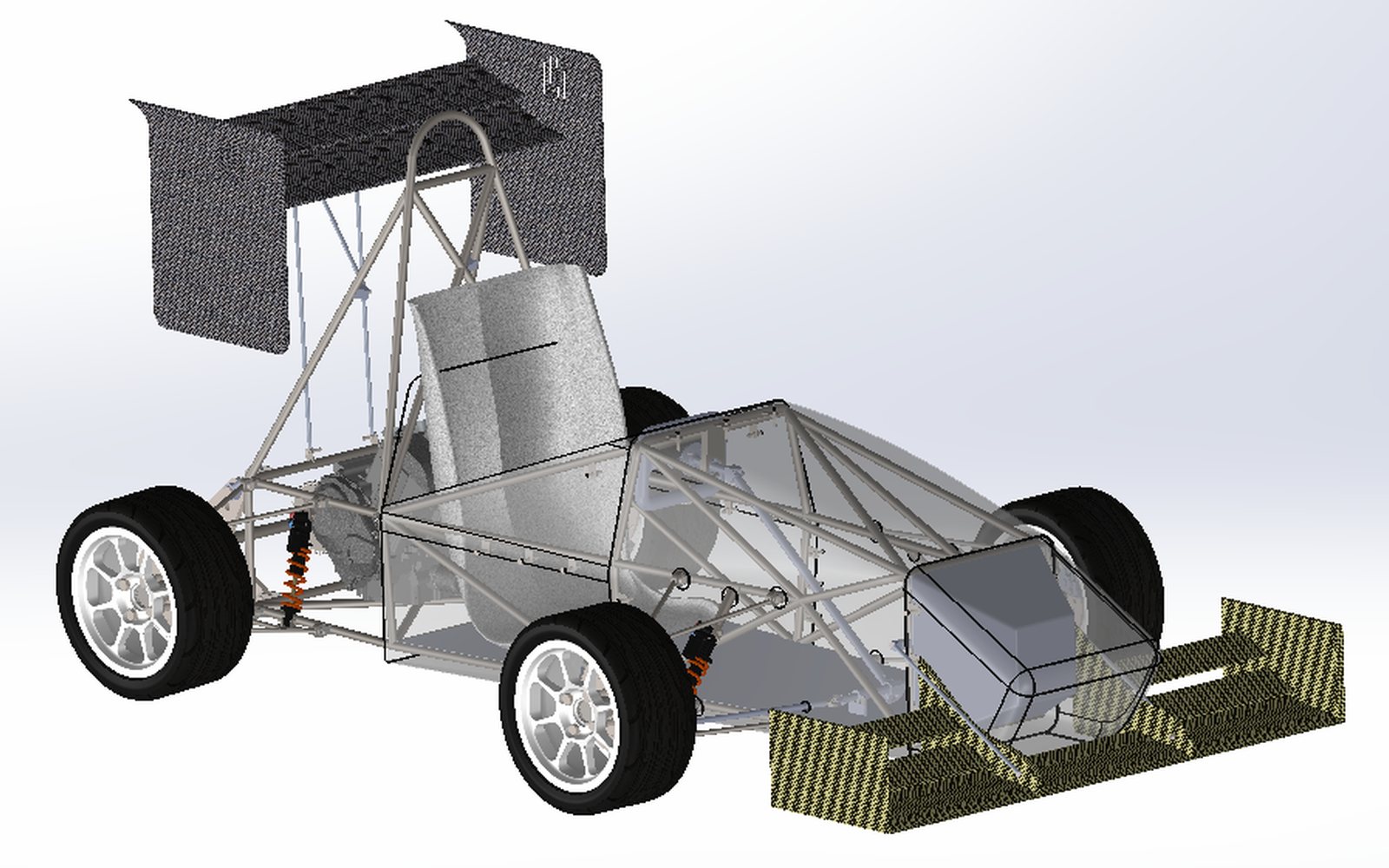 SolidWorks render of the Bournemouth Formula Student car