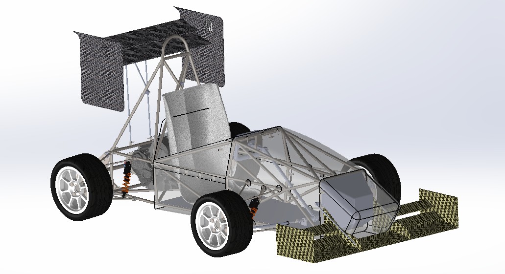 SolidWorks render of the full Bournemouth Formula Student car